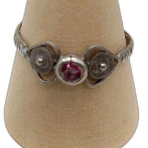 Vintage Sterling Silver Pink Tourmaline Gemstone Ring Size 9